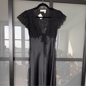 Christian Dior black satin nightgown